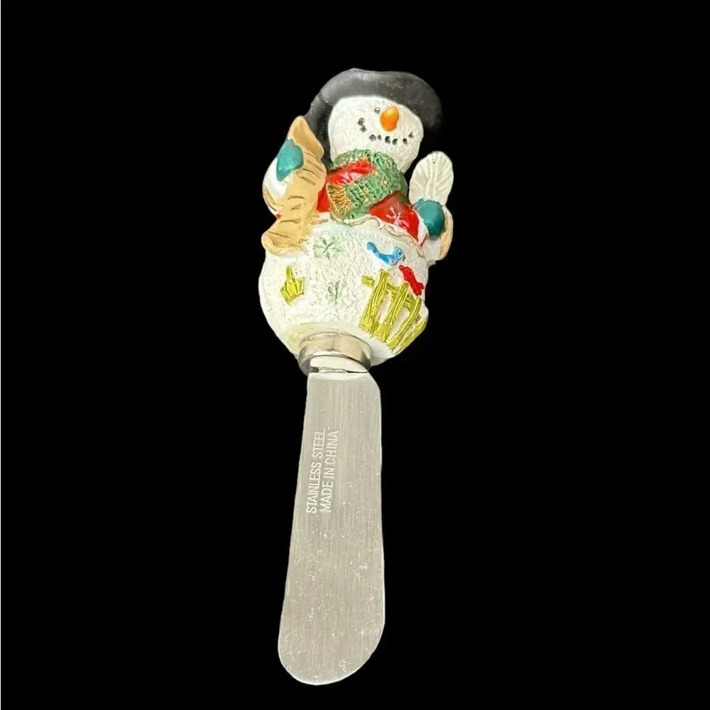 Stainless Steel Christmas Holiday Santa Snowman Cheese Spreader